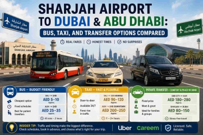 Sharjah Airport to Dubai and Abu Dhabi: Bus, Taxi, and Transfer Options Compared
